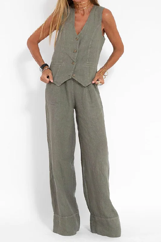 eddie-linen-blend-button-vest-and-elastic-waist-pocketed-wide-leg-pants-set