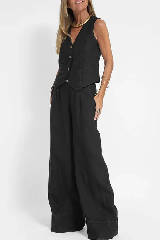 eddie-linen-blend-button-vest-and-elastic-waist-pocketed-wide-leg-pants-set