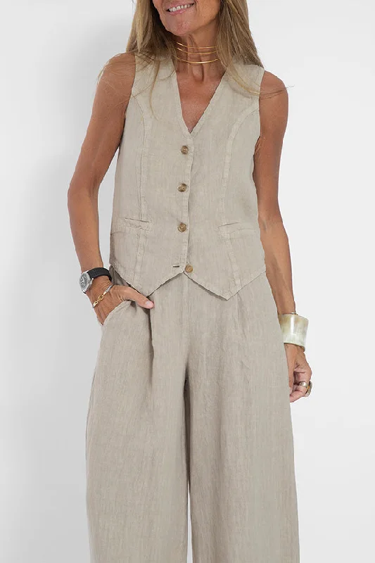 eddie-linen-blend-button-vest-and-elastic-waist-pocketed-wide-leg-pants-set