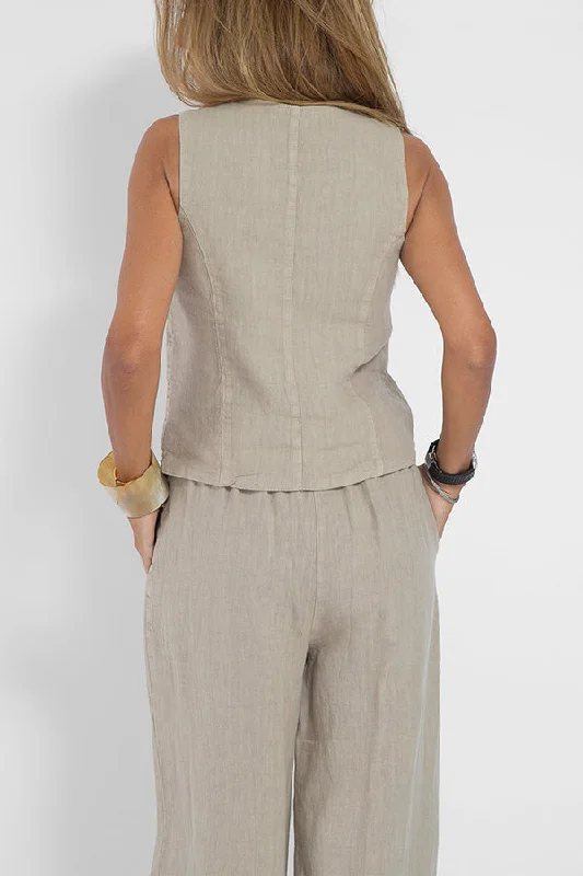 eddie-linen-blend-button-vest-and-elastic-waist-pocketed-wide-leg-pants-set