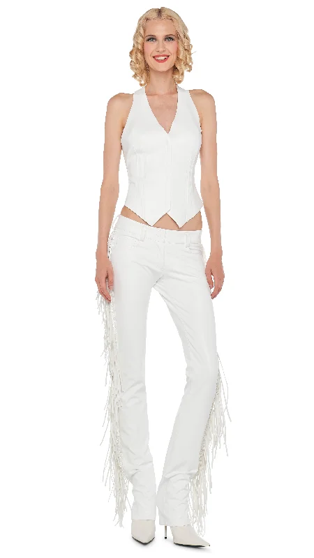 FRINGE BOOT LEG JEAN