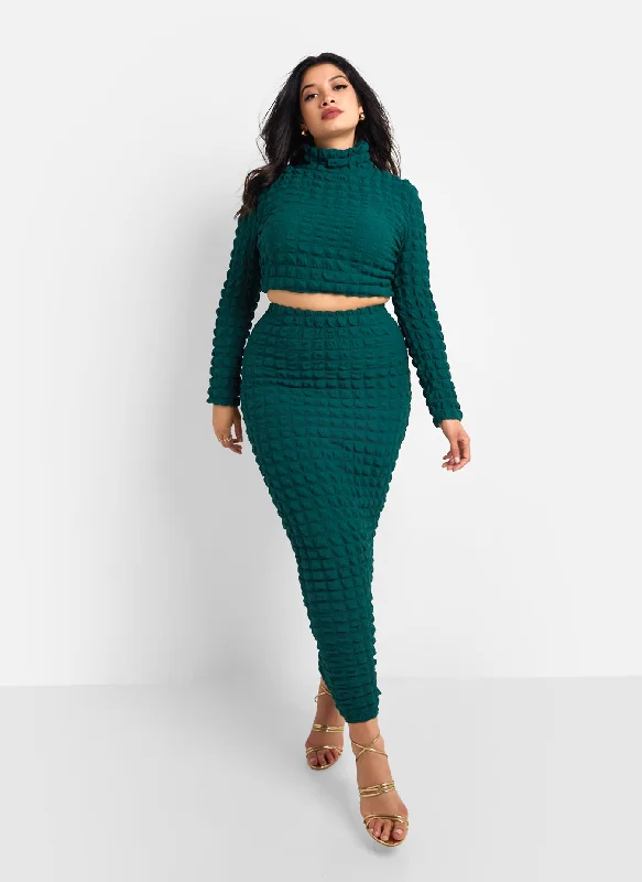 libra-popcorn-smocking-maxi-bodycon-skirt-pine-green