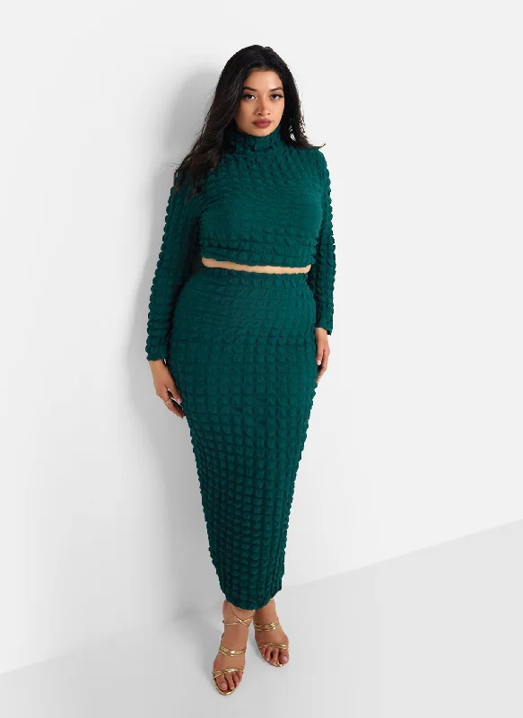 libra-popcorn-smocking-maxi-bodycon-skirt-pine-green