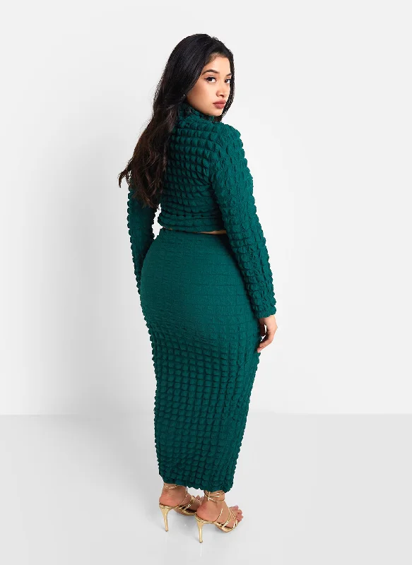 libra-popcorn-smocking-maxi-bodycon-skirt-pine-green