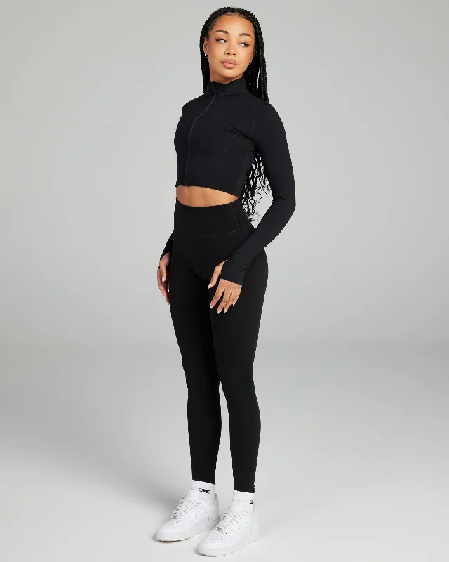 Cropped Aura Jacket - Black