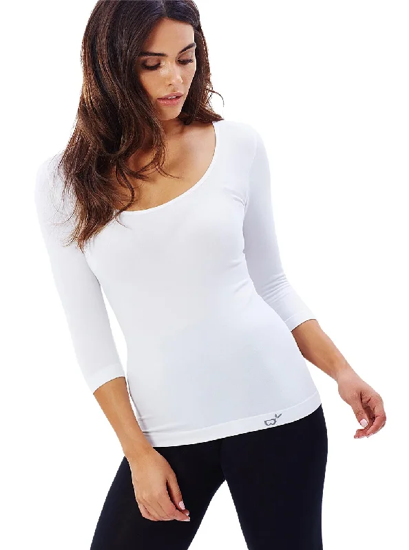 Scoop Neck Top in White