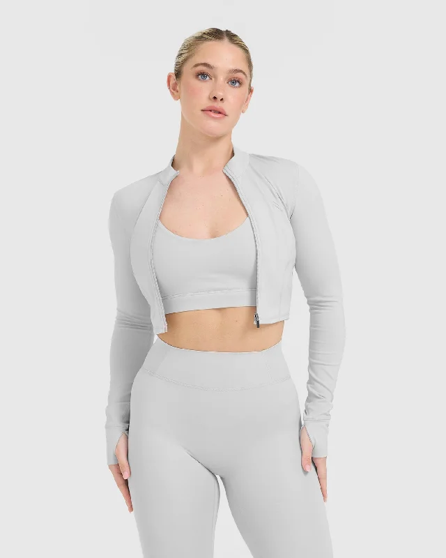 Timeless Crop Jacket | Light Grey