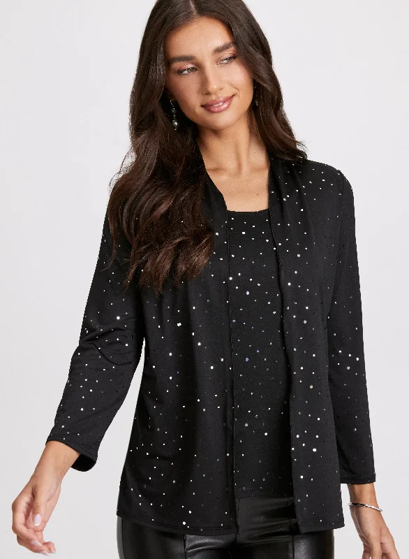 Rhinestone Detail Fooler Top