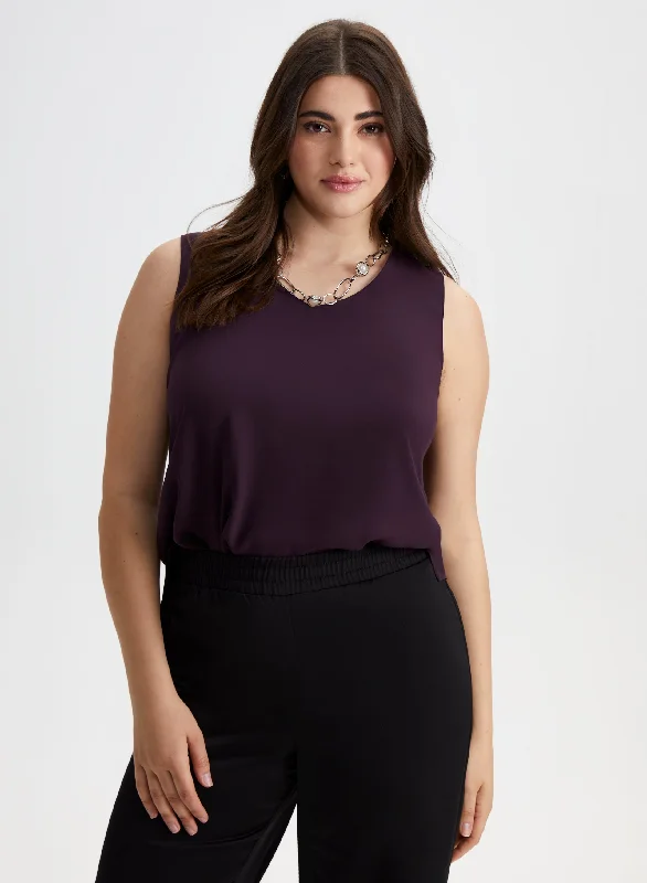 Sleeveless V-Neck Blouse