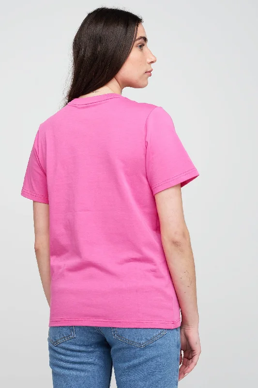 Women's Short Sleeve T Shirt - Fuchsia Pink