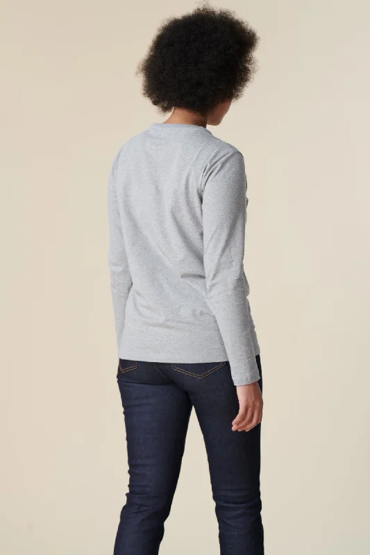 Women's Long Sleeve T Shirt Grey Marl