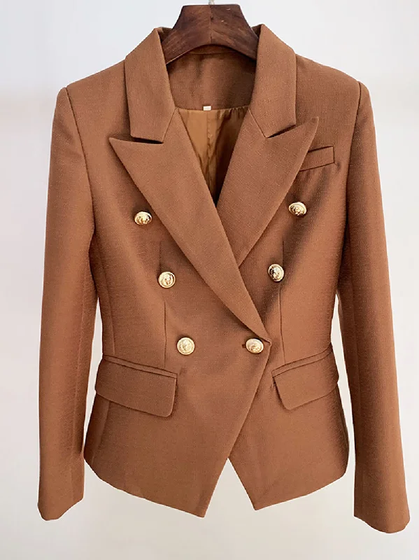 Double Breasted Blazer in Brown