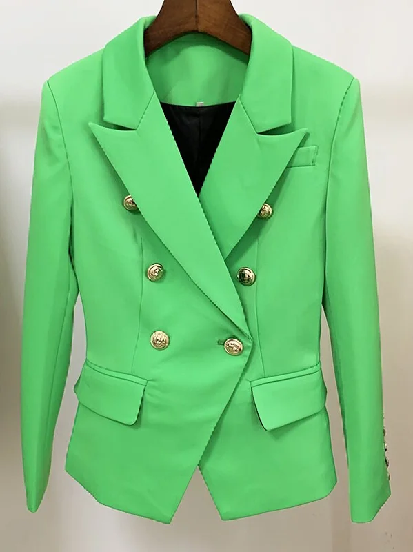 Double Breasted Blazer in Hunter Green