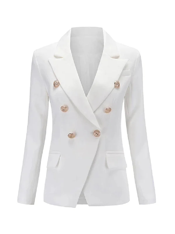 Double Breasted Blazer in White