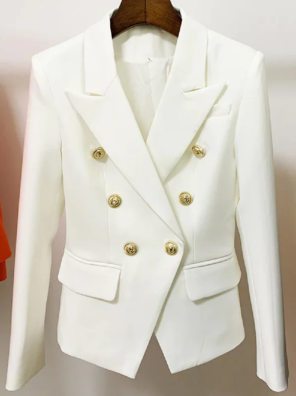 Double Breasted Blazer in White