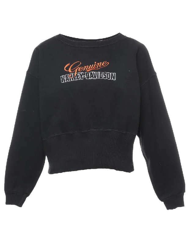 Harley Davidson Black & Orange Sweatshirt - L