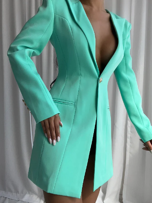 KAJENE Blazer Dress in Turquoise