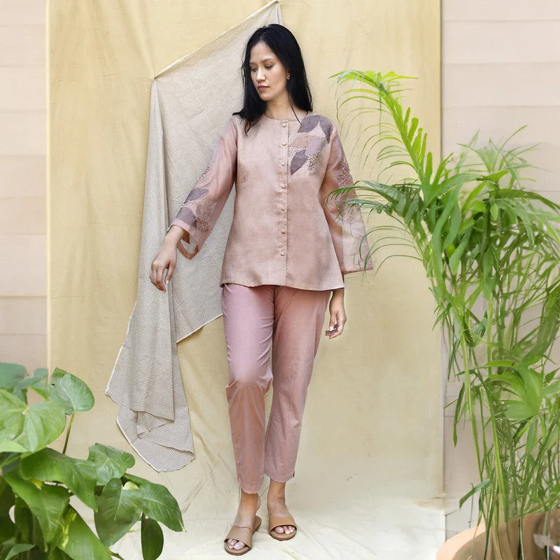 Women Co Ord Set | Plant-Based Fabric | Embroidered | Dusty Pink