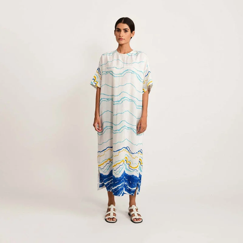 Bamboo Cotton Long Dress | Blue