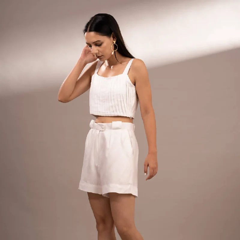 Tencel Twill Shorts | White