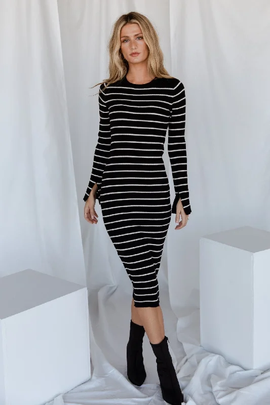 Iggy Sweater Dress | Black + Ivory