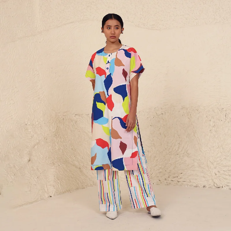 Cotton Poplin Printed Co-Ord Set for Women | Multicolour