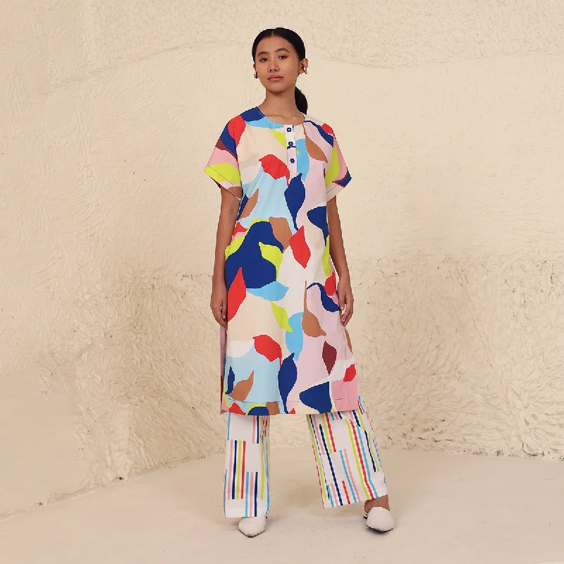 Cotton Poplin Printed Co-Ord Set for Women | Multicolour