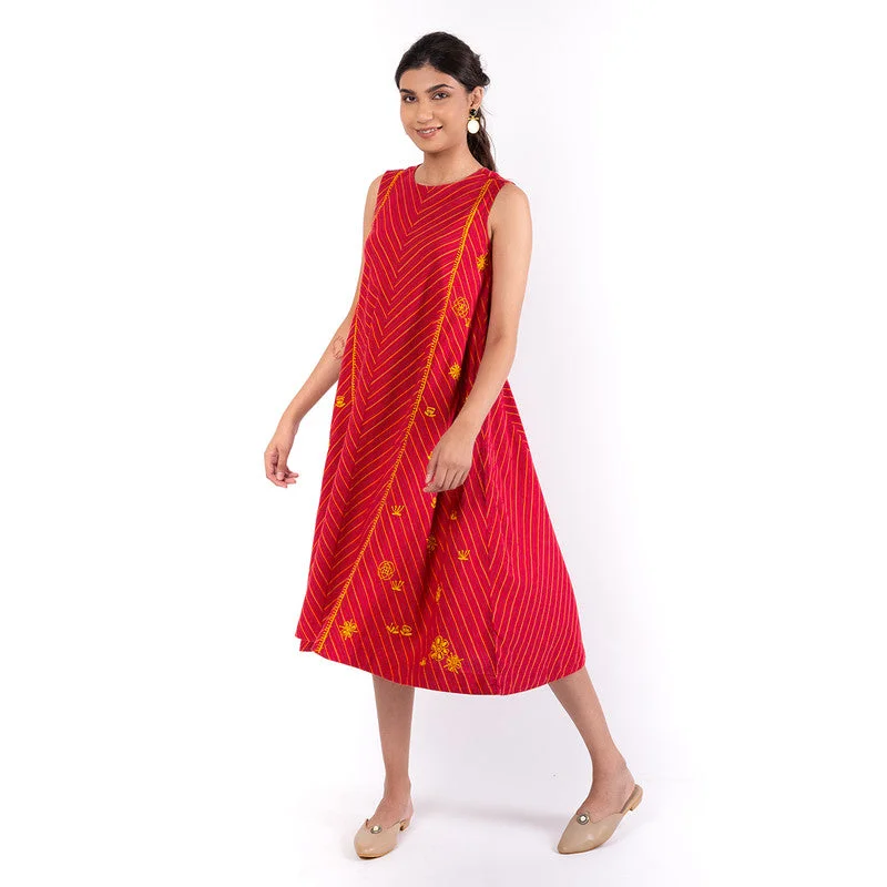 Cotton Dress for Women | Chikankari | Red