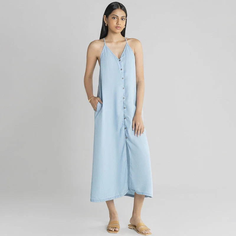 Tencel Slip Dress | Ocean Blue