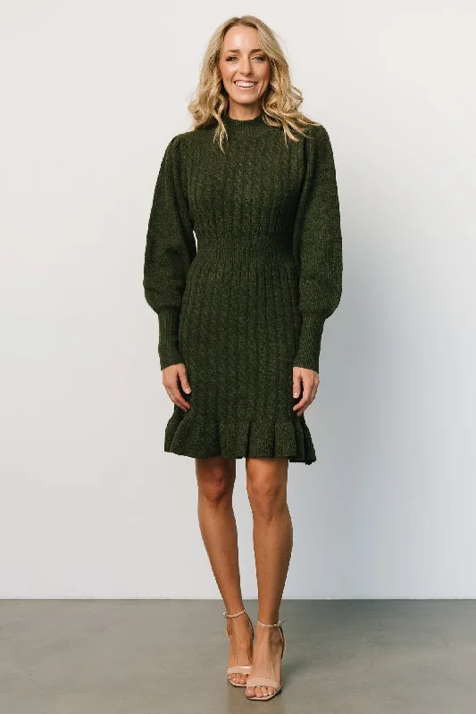 Rhonda Sweater Dress | Deep Olive