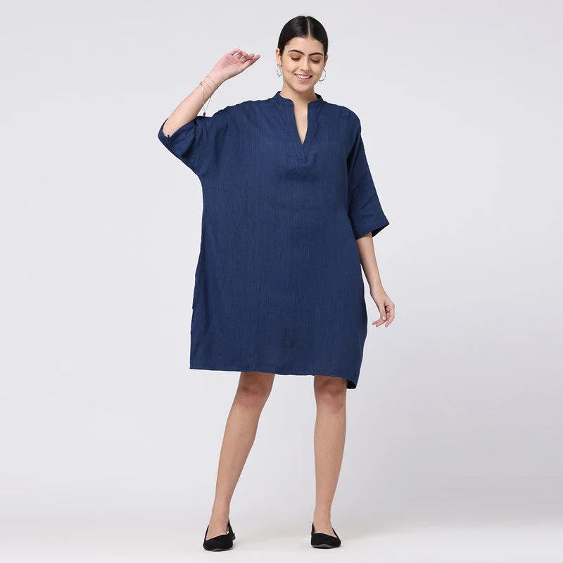 Kimono Dress for Women | Modal Twill | Navy