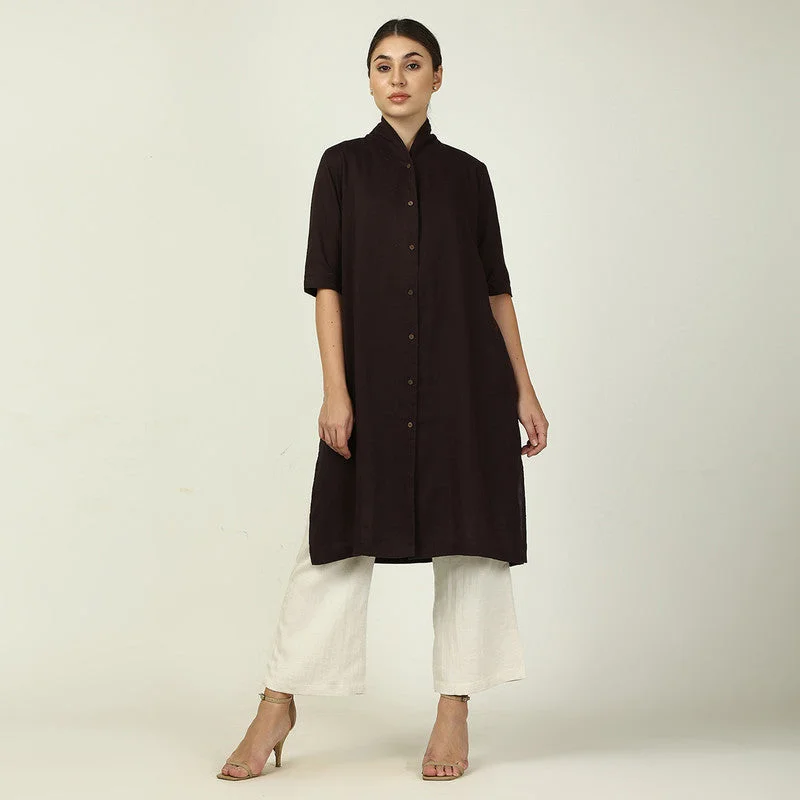 Linen Jacket Set for Women | Coffee Brown & Beige