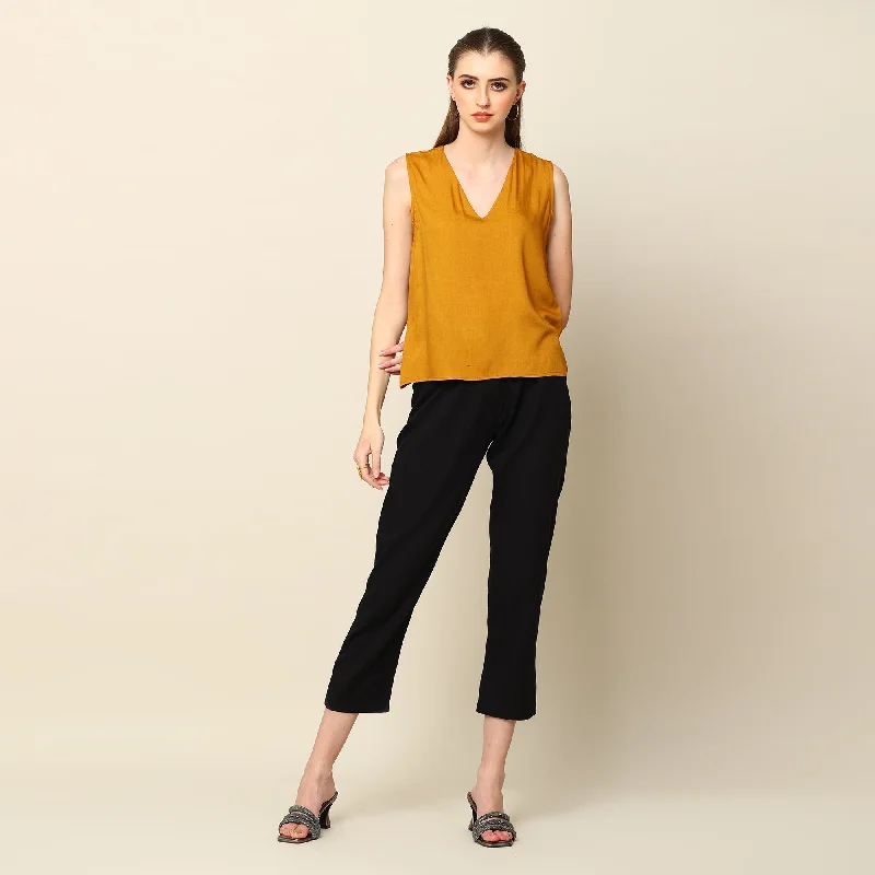 Modal Sleeveless Top | Mustard