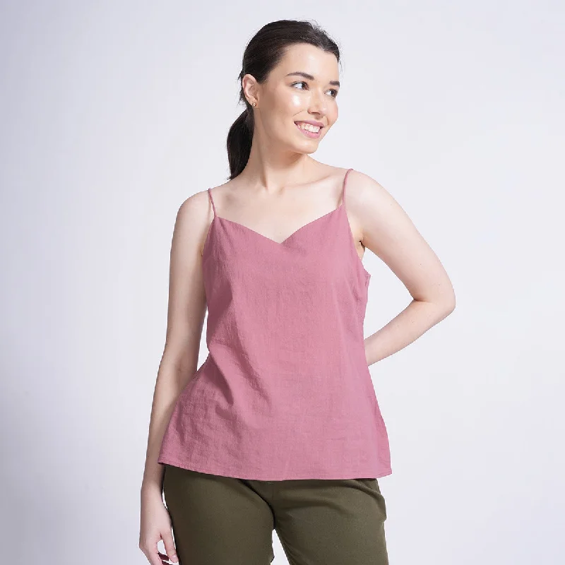 Pink Strappy Top for Women | Organic Cotton | Sweetheart Neck