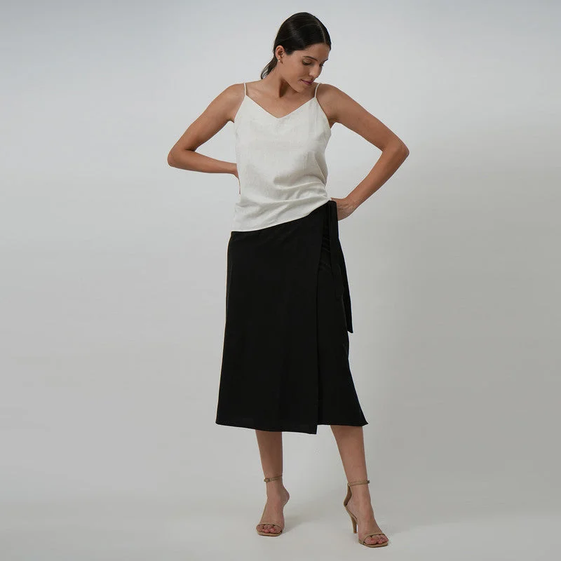 Slip Top & Skirt Set for Women | Tencel | Black & White