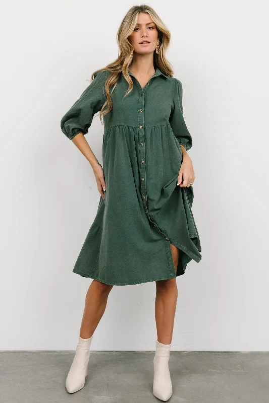 Sari Babydoll Dress | Green