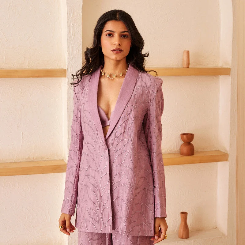 Cotton Chanderi Co-Ord Set | Lavender