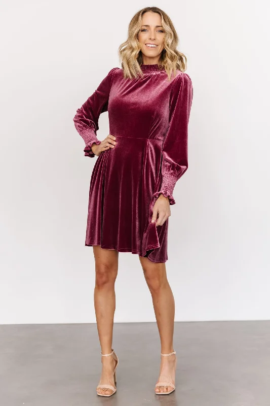 Tina Velvet Short Dress | Mauve