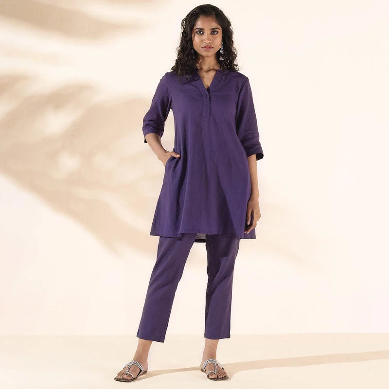 Cotton Co Ord Set for Women | Purple | Relaxed Fit