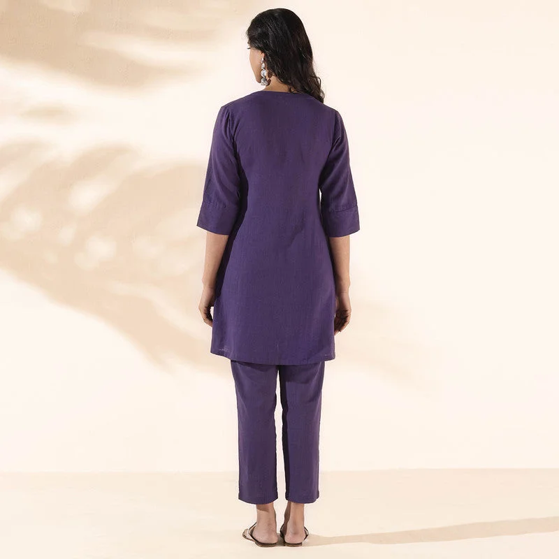 Cotton Co Ord Set for Women | Purple | Relaxed Fit