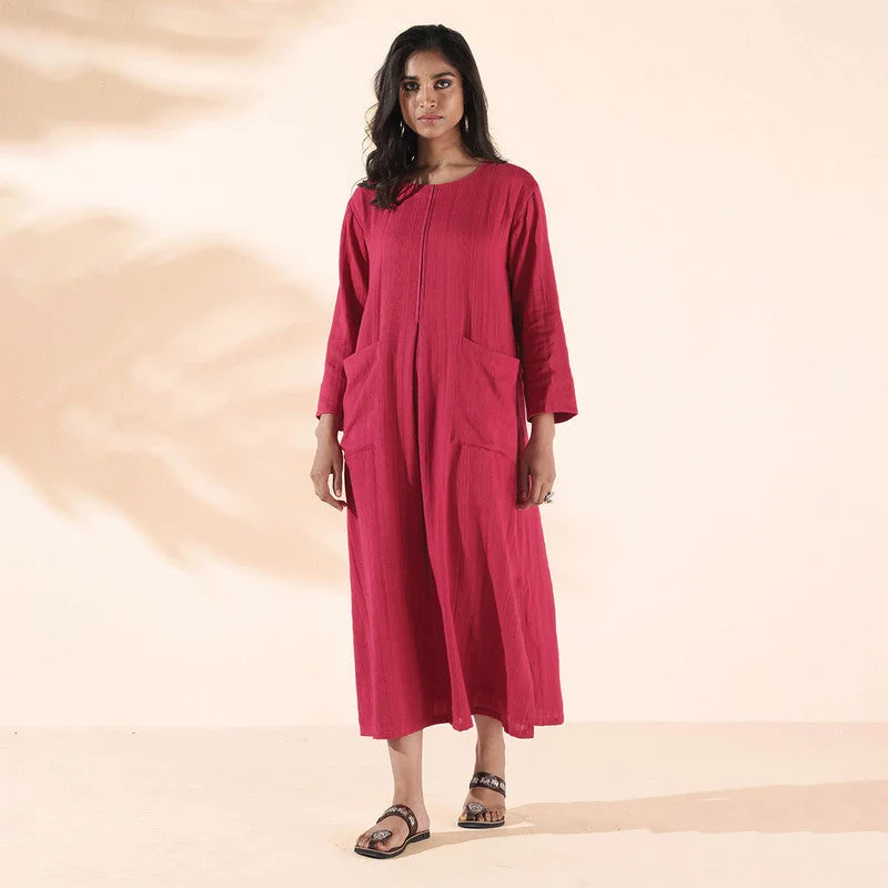 Cotton Dobby Dress for Women | Carrot | Front Pocket