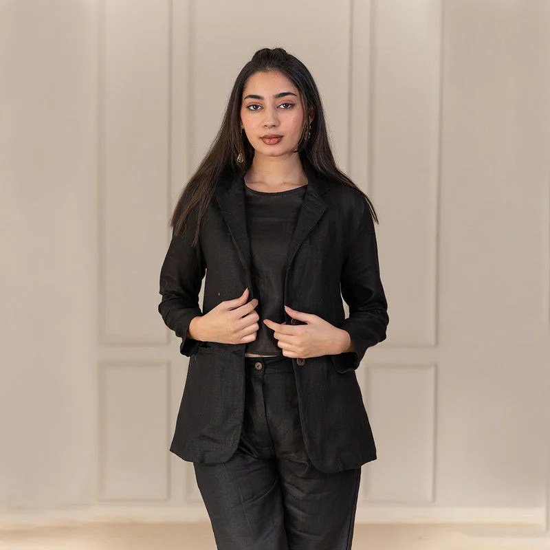 Women Jacket | Linen Jacket | Black