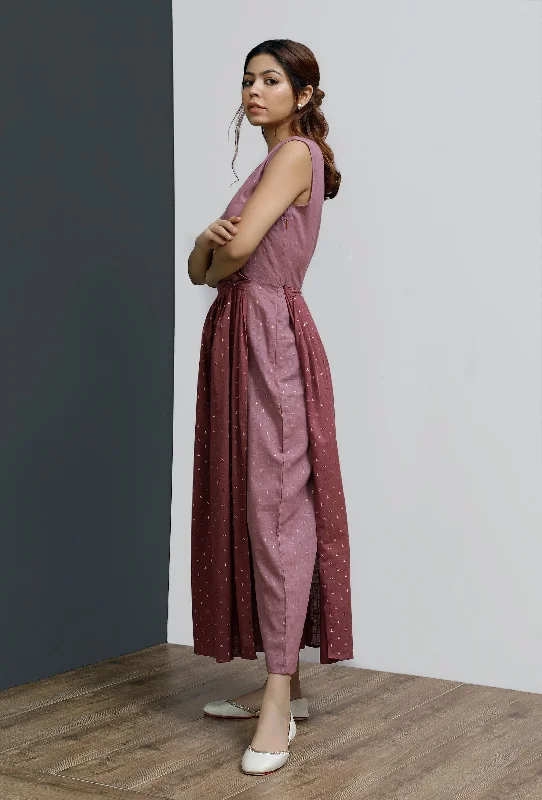 Pink-Pump V-neck Jumpsuit dress