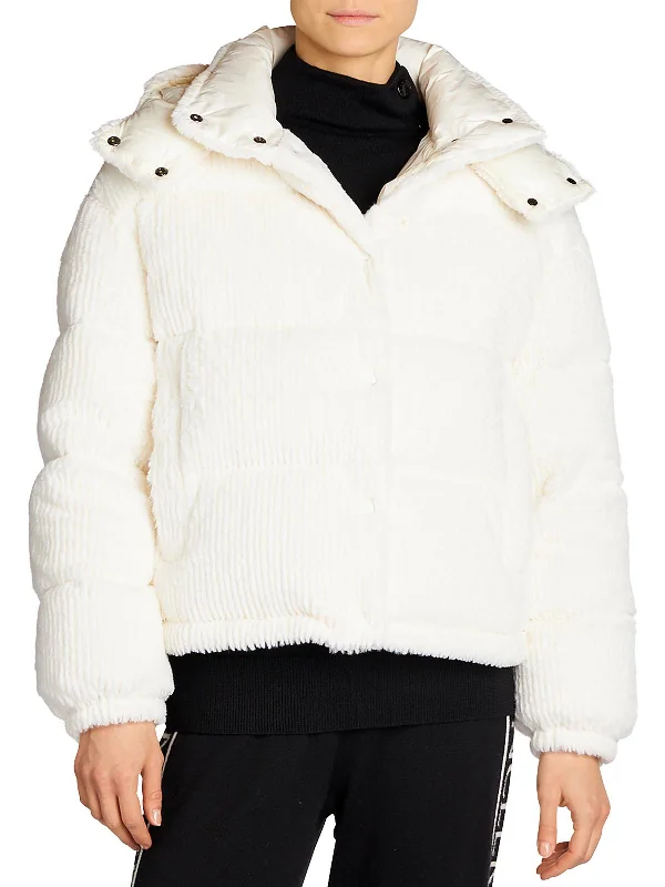 Daos Womens Faux Fur Puffer Jacket