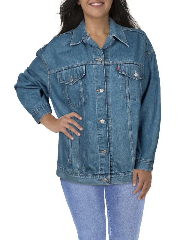 Plus Womens Jean Baggy Denim Jacket