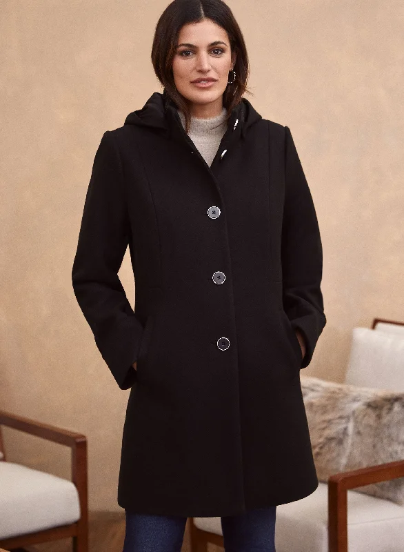 Stretch Wool Blend Coat