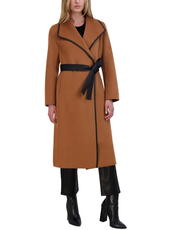 Womens Wool Blend Maxi Wrap Coat