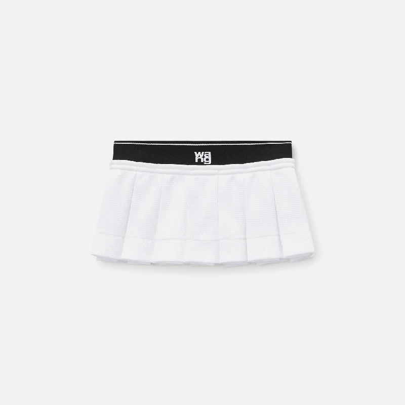 T by Alexander Wang Cheerleader Pleated Skort - White