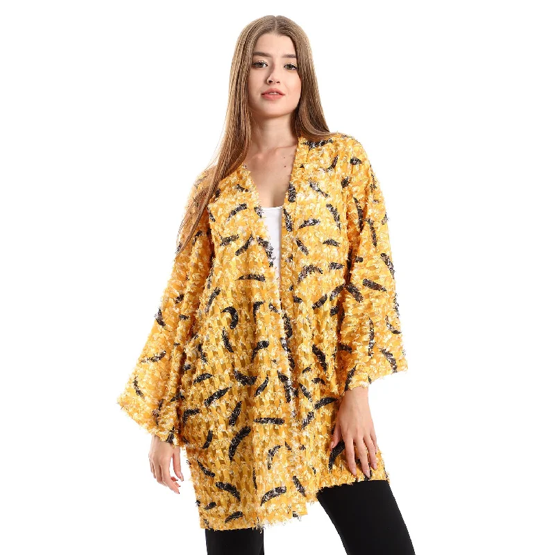 Eyelash Long Sleeves Kimono - Kady