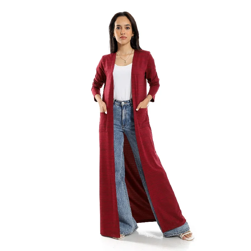 Heather Open Neckline Long Cardigan - Kady